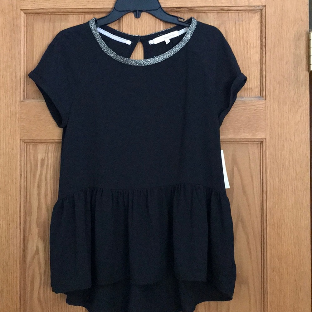Black peplum top